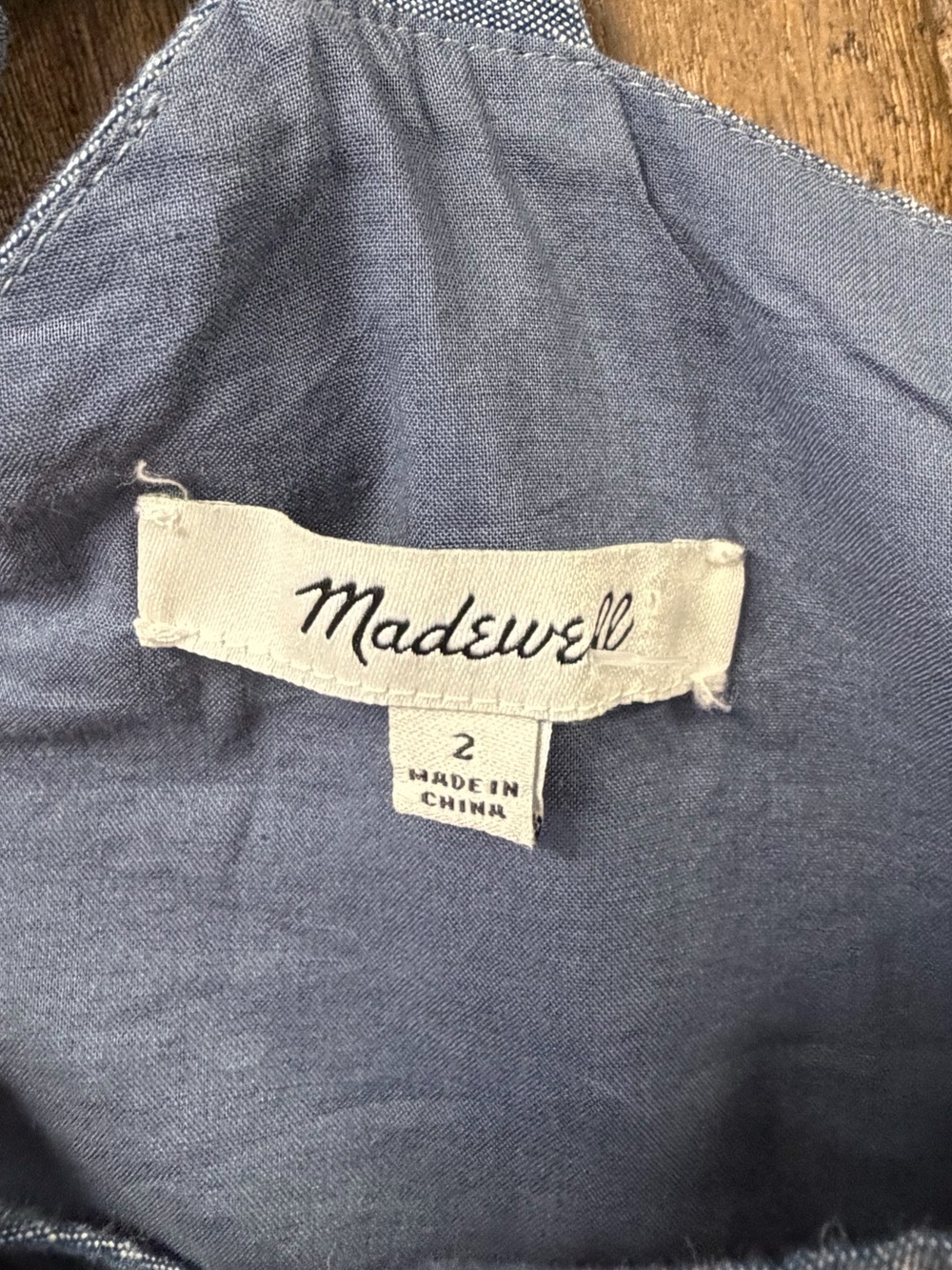 Madewell Chambray Tank Button-Front Cotton Cottagecore Midi Dress Size 2 - Picture 6 of 7